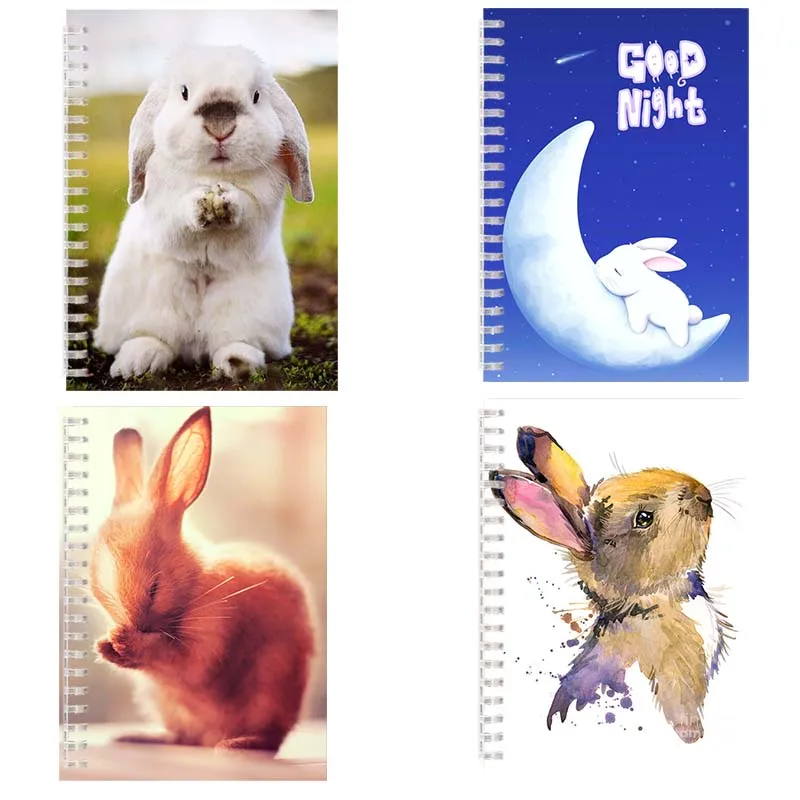 

Animal Rabbit Kawai Cute PET Bunny Spiral Binder Notebook Diary Note Book Tobie Hare Coniglio Journal Blank Paper Sketch Book