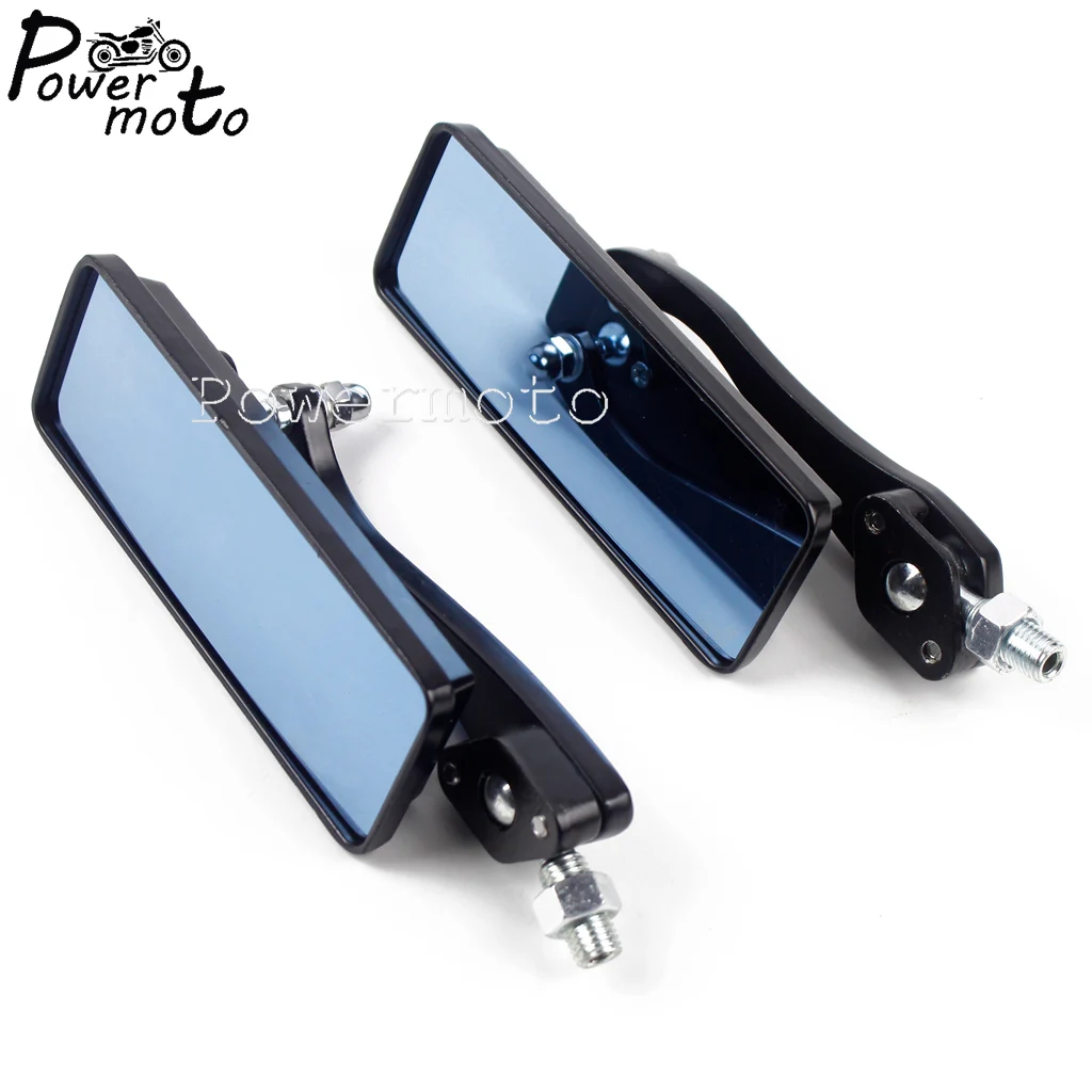 Мотоциклетные пользовательские черные прямоугольные боковые зеркала для Honda Yamaha