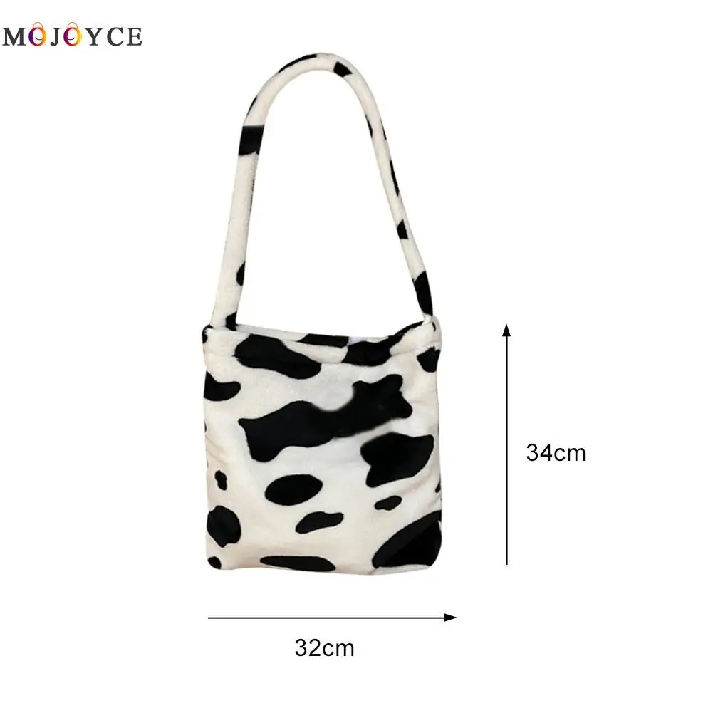 

Fashion Automn Winter Plush Cow Milk Pattern Messenger Bags for Women 2020 Large Capacity Shoulder Crossbody Handbag Pouch