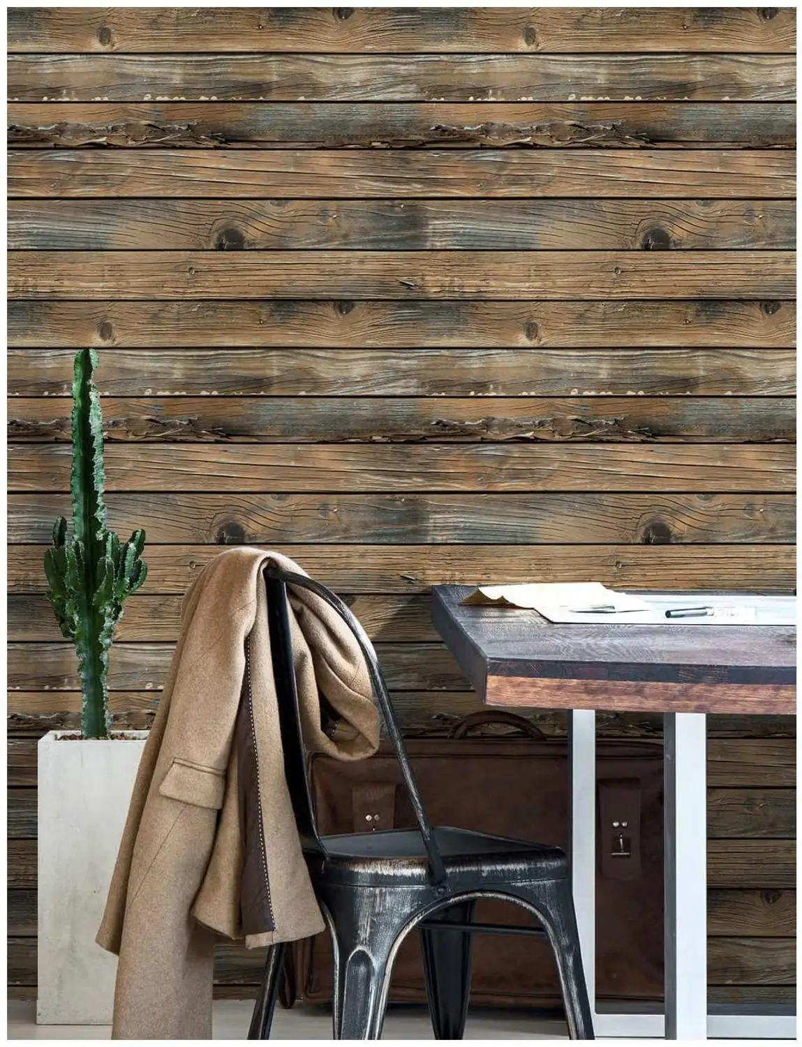 Пилинг и палка деревянная настенная бумага из коричневого винила самоклеящаяся