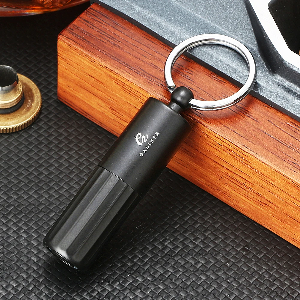 GALINER Metal Cigar Punch Cutter Keychain Portable Smoking Accessories Gadgets Blade Drill Cigar Hole Puncher Pocket