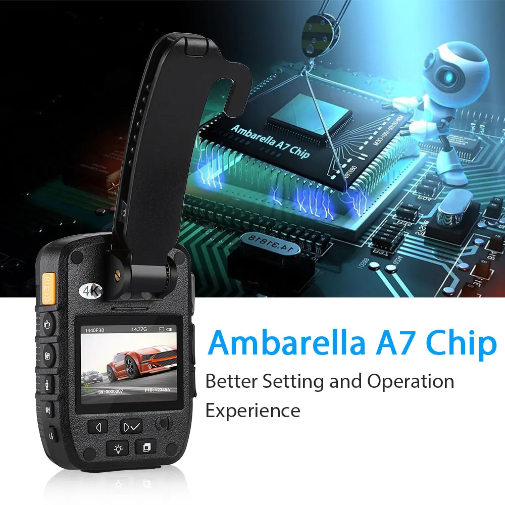 Boblov Z6 4K HD 1440P полицейская нательная камера ИК ночного видения Карманная