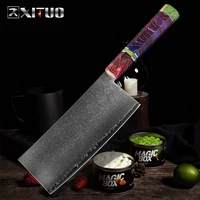 xituo kitchen knife damascus steel 67 layer chinese chef knife sharp cleaver peeling vegetable knife home hotel cooking tools