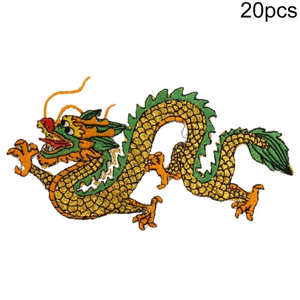 

Chinese Dragon Embroidered Patches Sew On Badge For T Shirts Bags Crafts Applique Handmade DIY Clothes Sewing Supplies