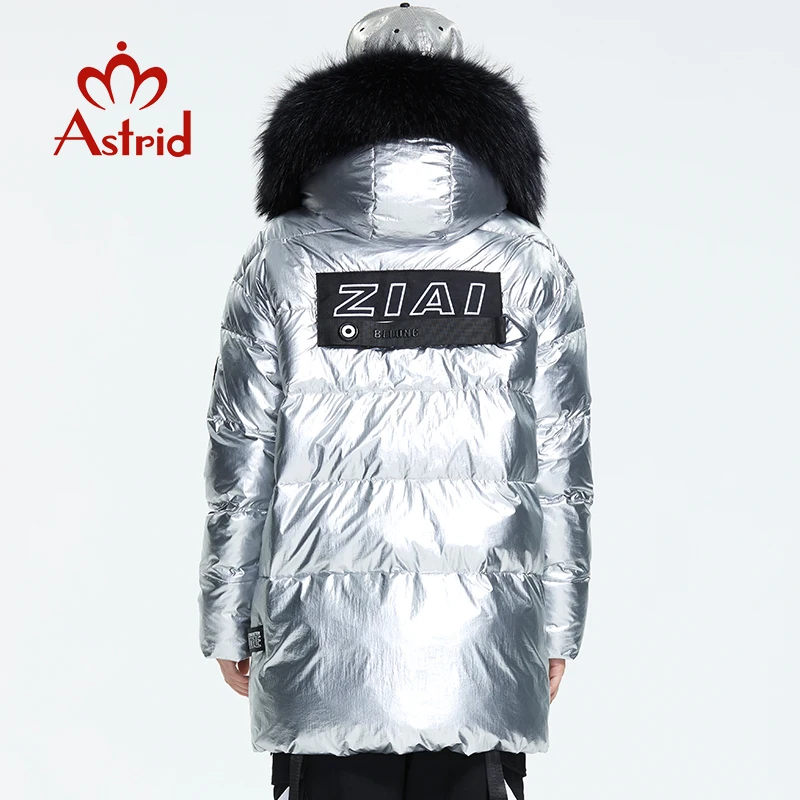 Astrid 2019 Зима новое поступление женский пуховик воротник из натурального меха с