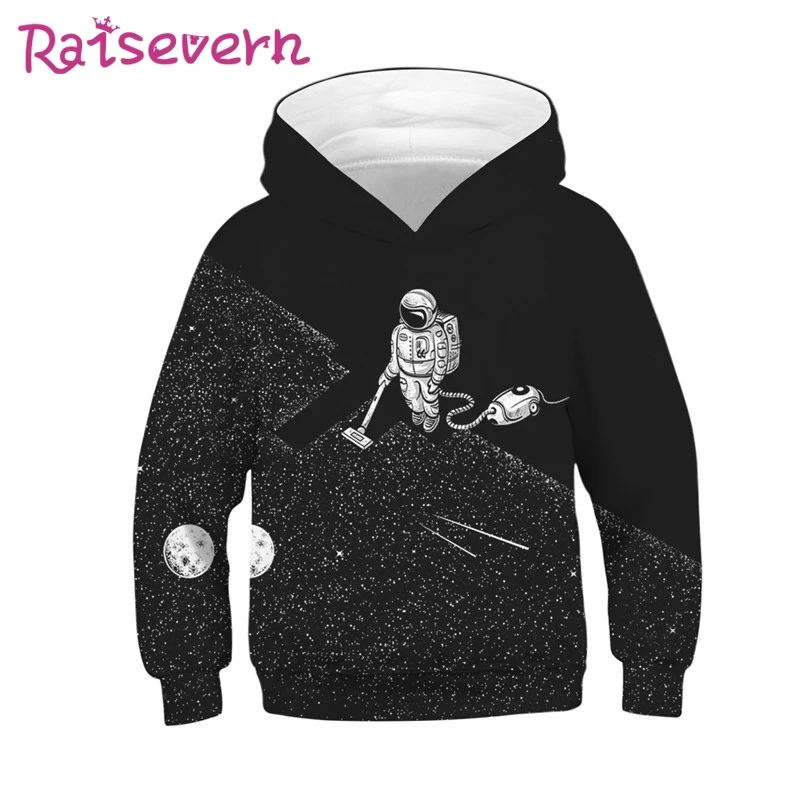 RAISEVERN космическую тематику 3D принт детские толстовки с капюшоном унисекс Детская