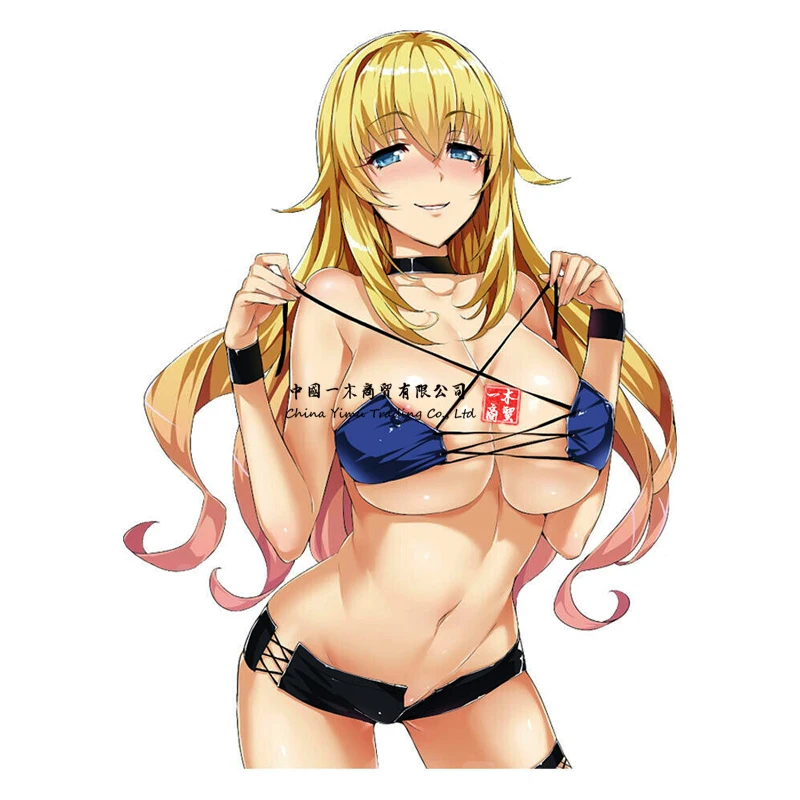 Аниме девушка сексуальное бикини синие светлые волосы Экипировка наклейка Waifu Виниловая Наклейка