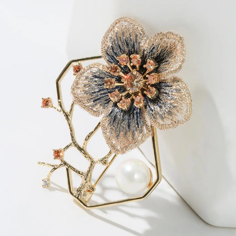 Neoglory ручная вышивка цветок сливы Броши для женщин Китайский классический стиль