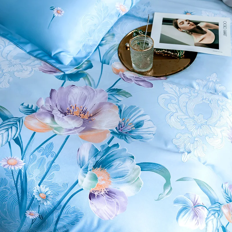 Летняя распродажа набор постельного белья из шелка 4 шт. Королевский размер