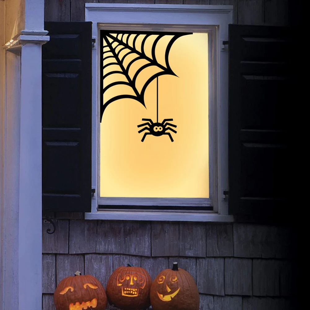 

8pcs Halloween Decoration Wall Stickers Bat Ghost Spider Wall Stickers Halloween Party Decor For Doors Wall Ceiling