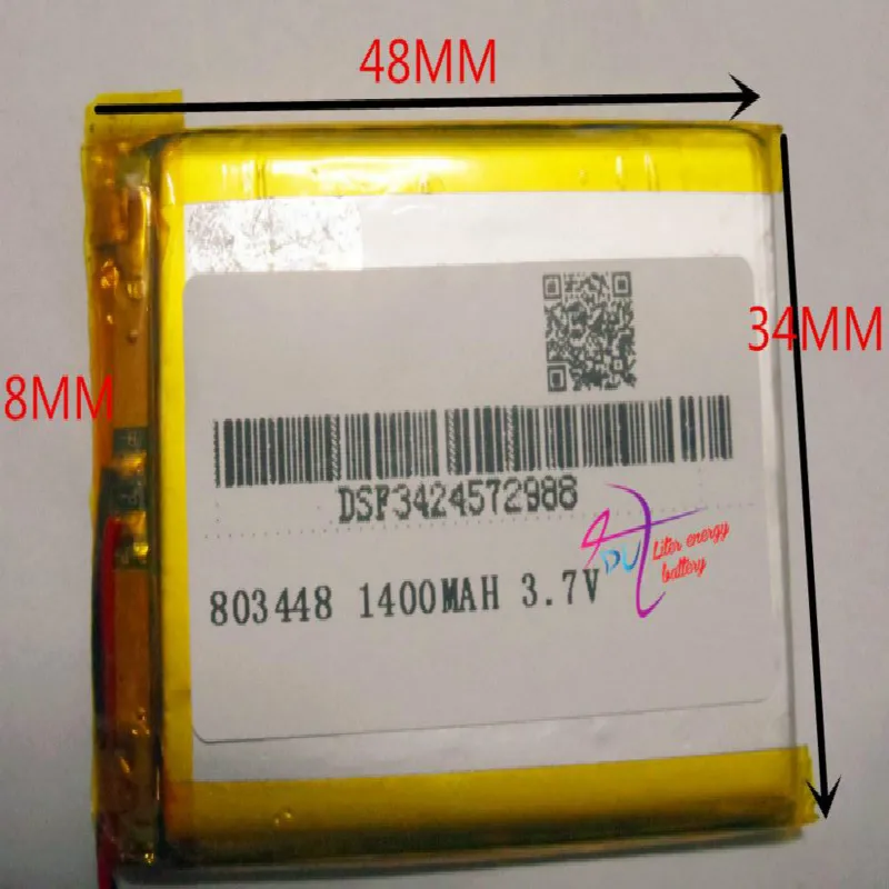 Лучший бренд батареи 1 шт 3 7 V 1400mAH 803448 полимер литий ионный/литий ионный
