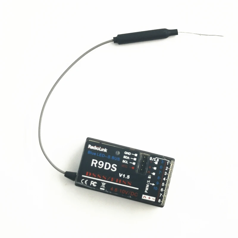 

R9DS 2.4G 9CH DSSS FHSS Receiver for AT9 AT9S AT10 Transmitter RC Helicopter Multicopter Support S-BUS