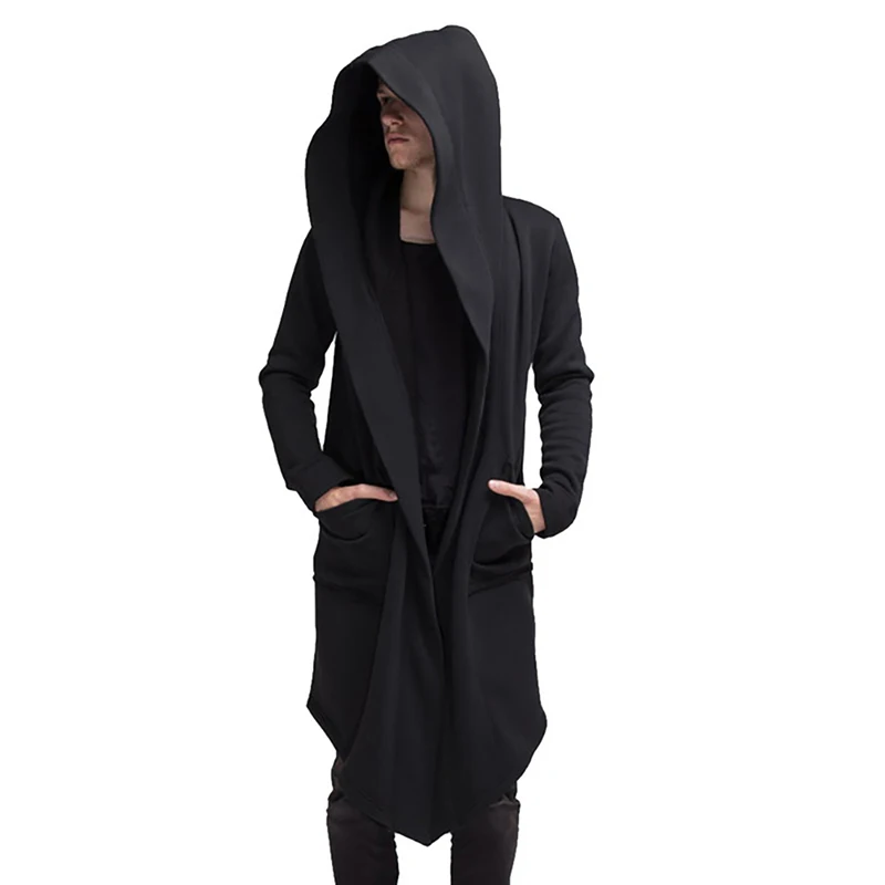 Style B SHUJIN, мужские толстовки с капюшоном, черные, в стиле хип-хоп, мантия, толстовки, модная куртка с длинными рукавами, плащ, мужские пальто, верхняя одежда, Лидер продаж - Цвет: Style B