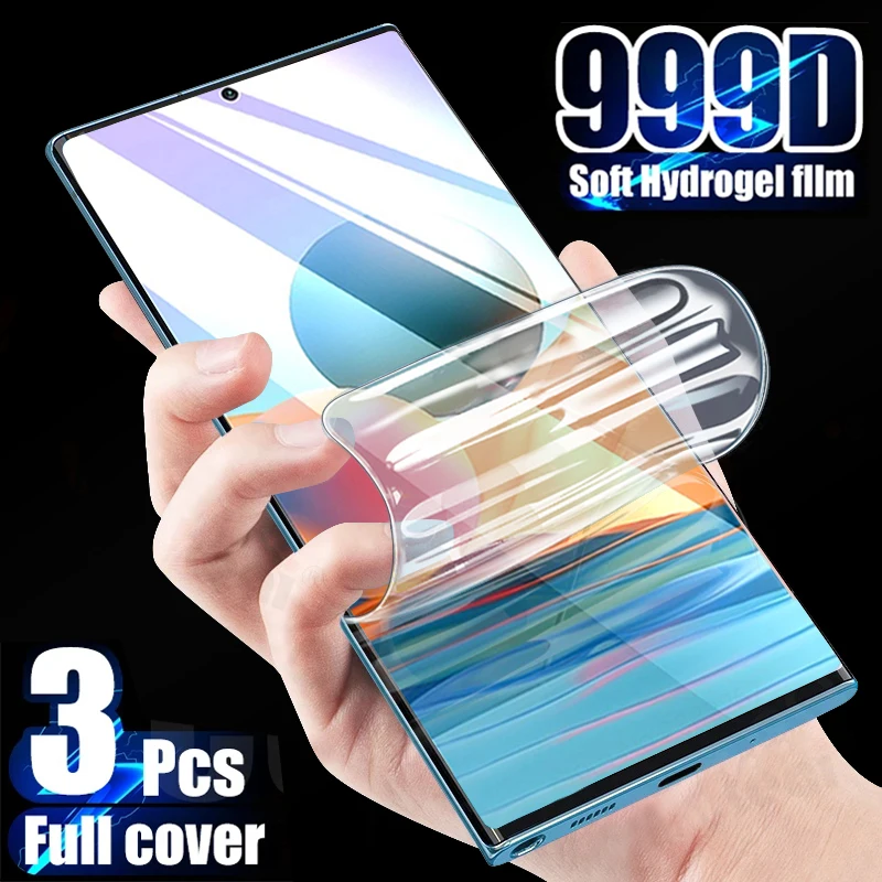 

3Pcs Hydrogel Film Screen Protector For Xiaomi Redmi Note 10 9S 9 8 7 11 Pro 9A 9T Mi 8 9 Note 10 Lite Poco X3 M3 Pro Not Glass