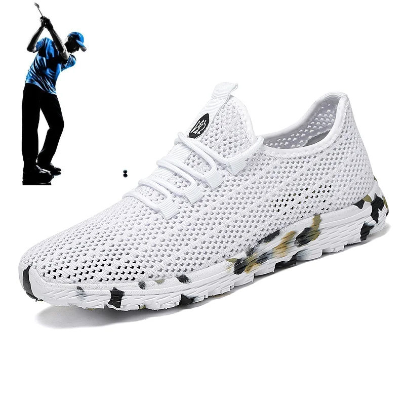 Breathable Mesh Surface Trend Couple Golf Training Shoes Lig