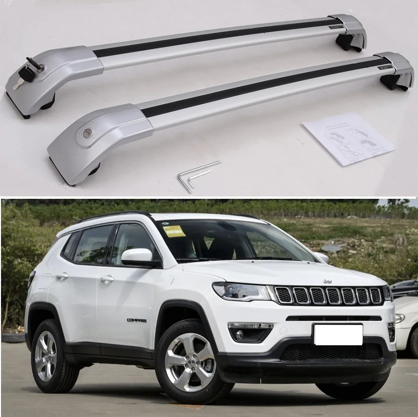 Новинка серебристый Компас для Jeep Compass 2017 2018 2019 2020 багажник на крышу багажа
