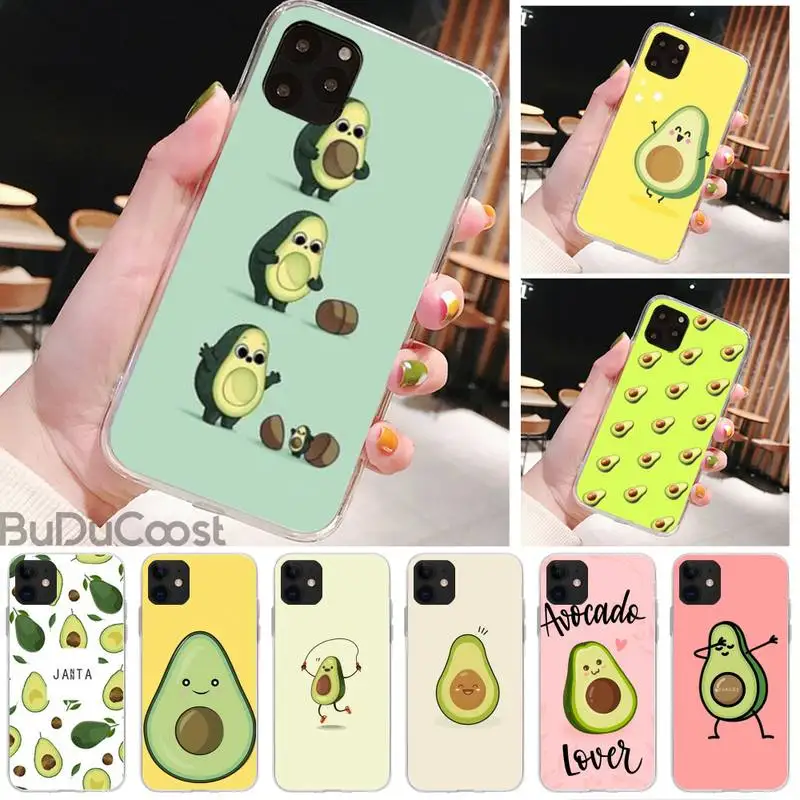 cute avocado phone case for iphone 8 7 6 6s plus x 5s se 2020 xr 11 pro xs max 12 12mini free global shipping