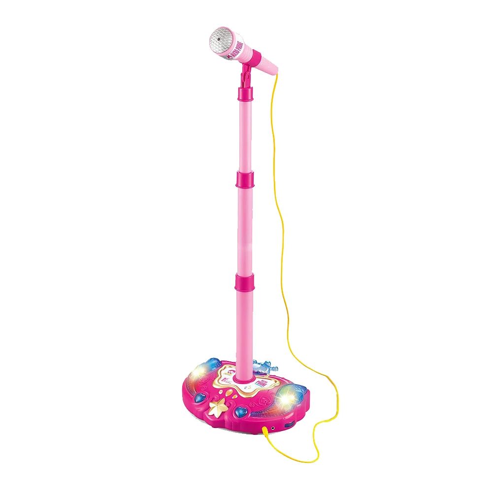 

Learning Gift Electronic Wired Sound Funny Karaoke Toy With Stand Kids Colorful Lights Music Instrument Home Adjustable Height