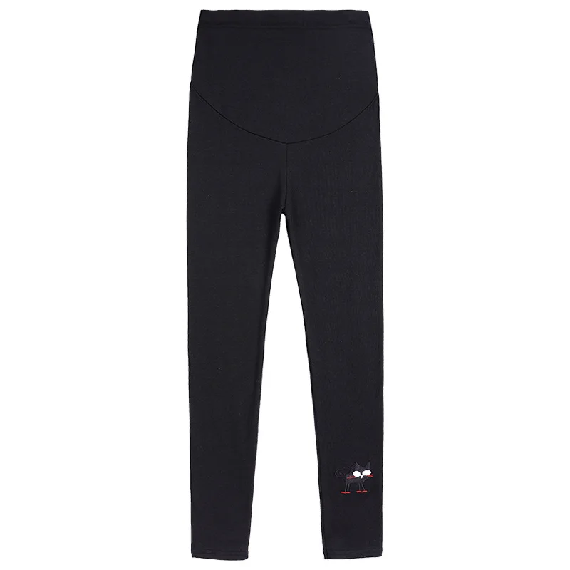 

Pregnant women spring and autumn pregnant women leggings comfortable kitten maternity dress embroidery pregnancy pants