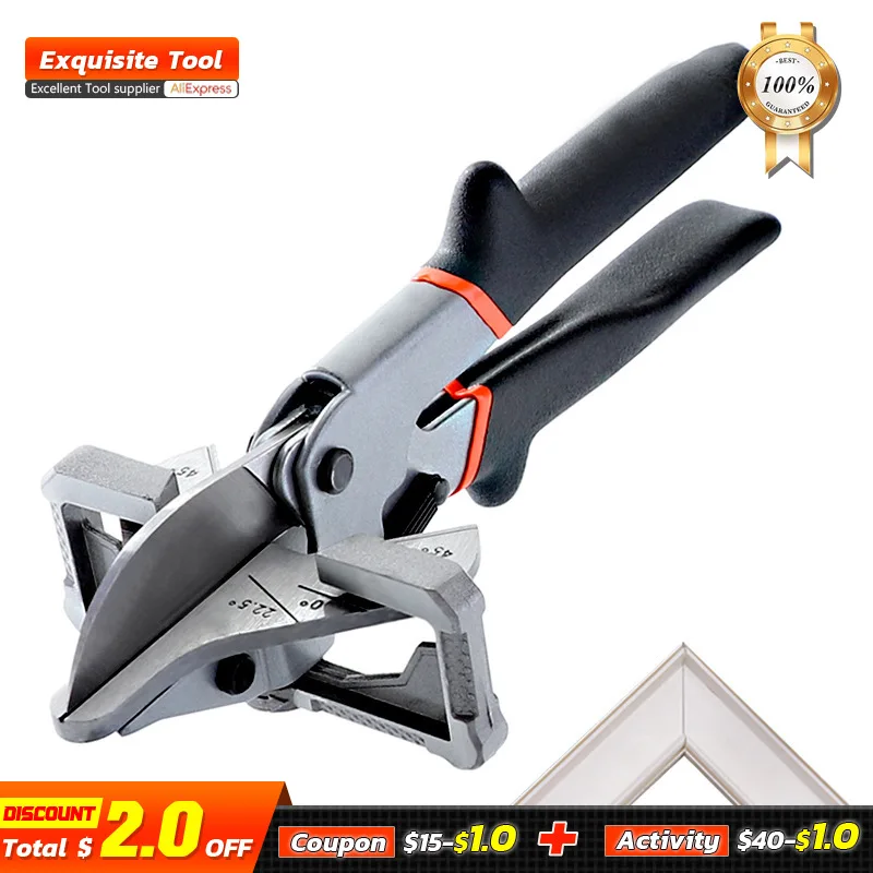 

9inch 0-135 Degree Angle Scissors Trim Cutter Wire Slot Cutting Trunking Shears Durable Clear Scale Steel Blade Wire Duct Tool