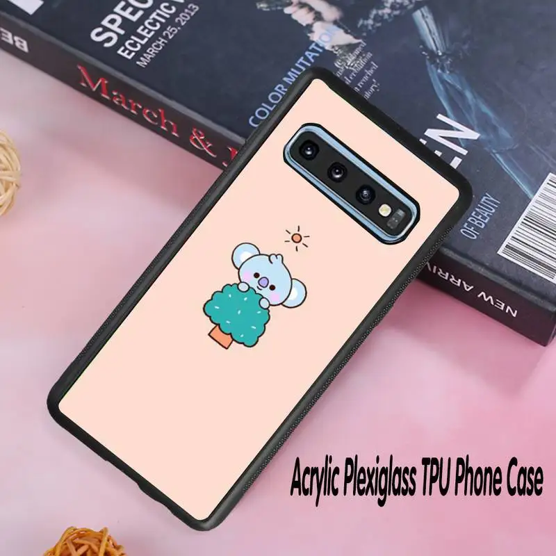 

Lovely Animal sleeping koala Phone Case Acrylic Plexiglass TPU For Samsung Galaxy S8 S9 S10 s10e S20 PLUS ULTRA S6edge