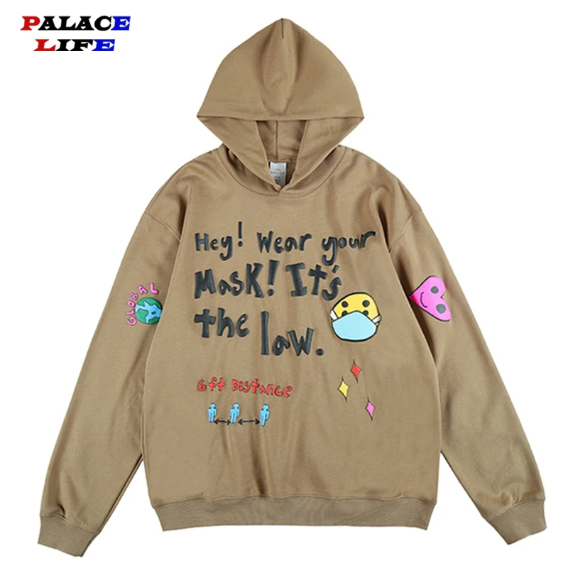 Фото Мужская Уличная одежда 2021 в стиле хип-хоп пуловер Харадзюку худи с надписью и