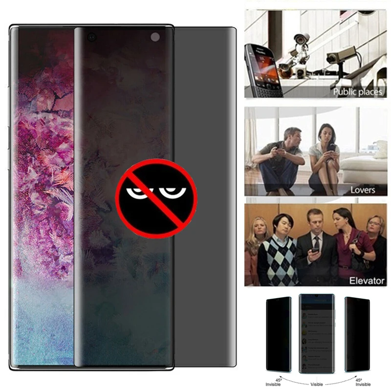 Антишпионское закаленное стекло для защиты экрана Samsung Galaxy S20 Ultra Note 10 9 S10 e S9 S8 Plus