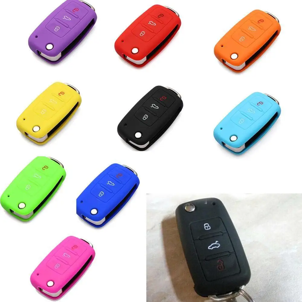 Горячий силиконовый чехол для автомобильного ключа VW Golf Bora Jetta GOLF Passat Skoda Octavia A5 Fabia