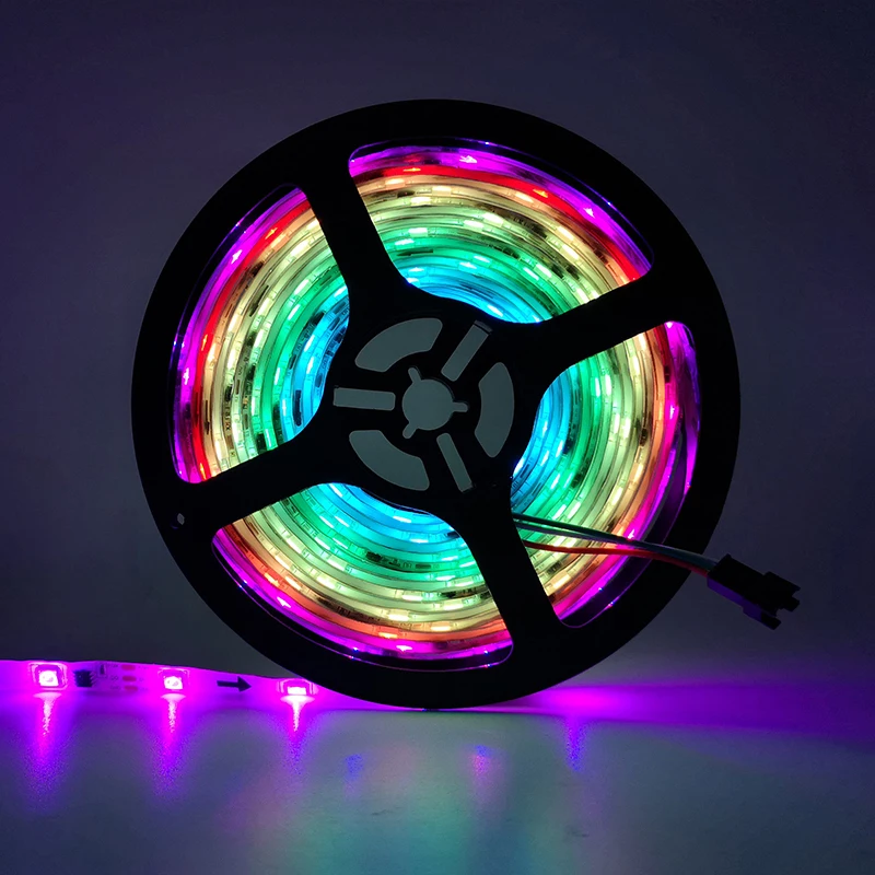 SMD 5050 RGB Светодиодная лента WS2811 12 В адаптер 5 м 10 Dream Color Bluetooth APP Smart Remote полноцветная