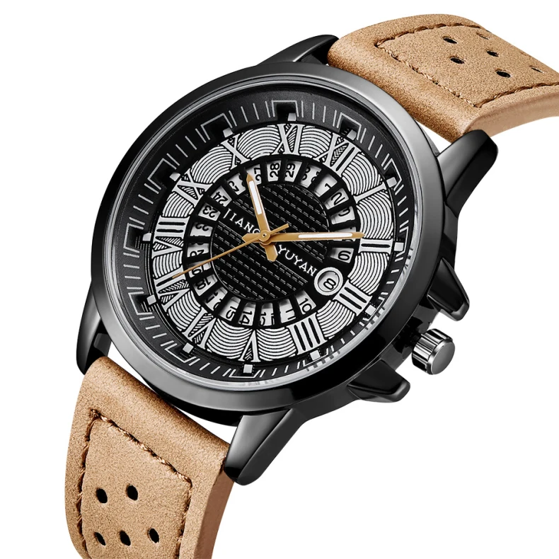 

2020 new men's watch hot sale luxury brand fashion business waterproof multi-function leather quartz watch Relogio Masculino