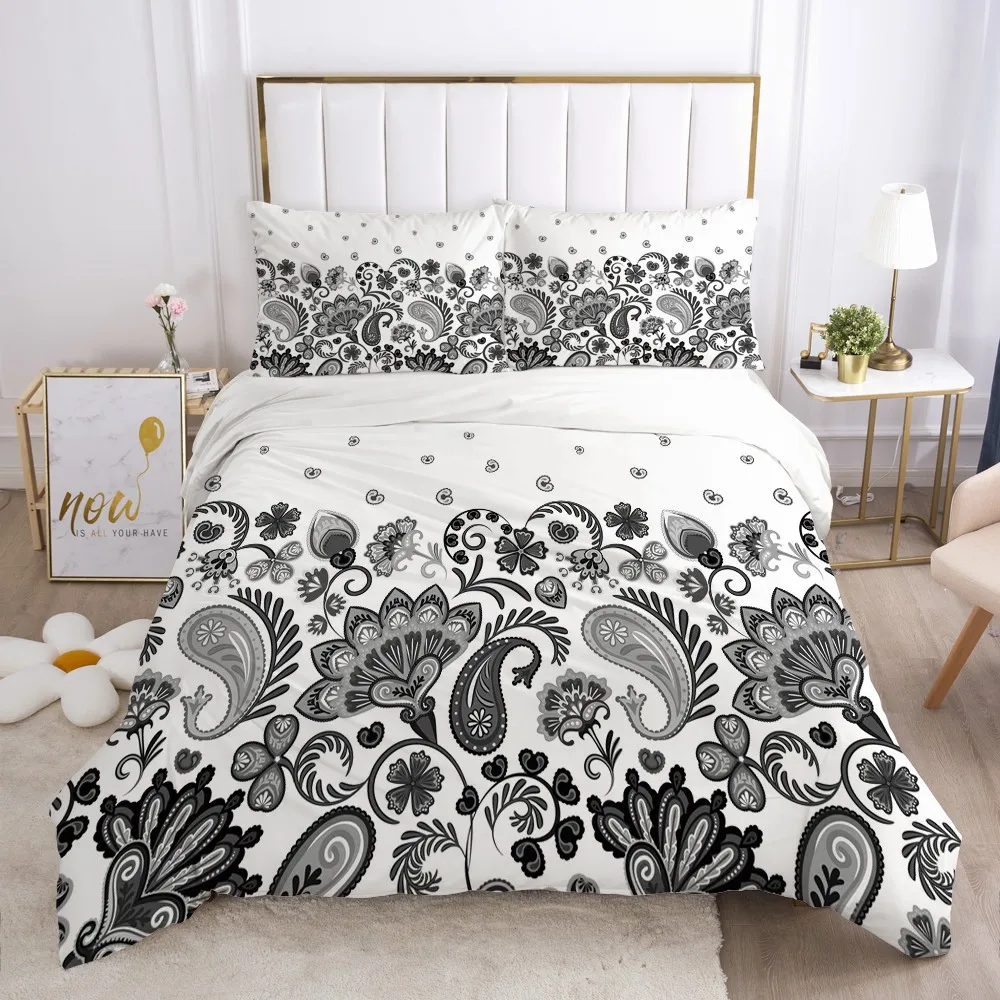 

3D Beddings Flowers Custom Duvet Cover Set Bedding Sets Quilt Covers Pillow Cases Full Twin Double Size Design Black Bedclothes