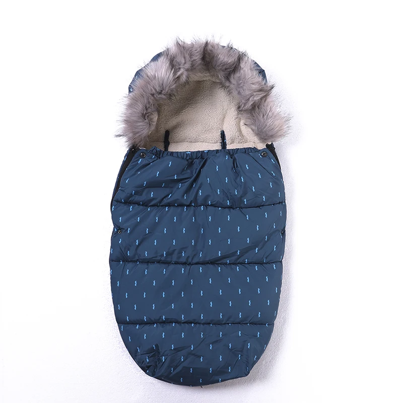 Детская зимняя коляска, спальный мешок, уличная коляска, муфта для ног, чехол, Толстая теплая флисовая подкладка, для новорожденных детей 0-12 м, спальные мешки
