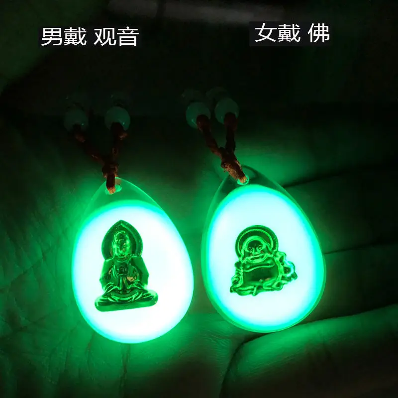 Новинка 2021 подвеска в виде Будды с ночным освещением ожерелье золотого цвета для