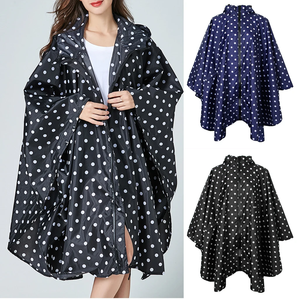 

Women's Waterproof Active Outdoor Zip Hooded Raincoats Lightweight Poncho