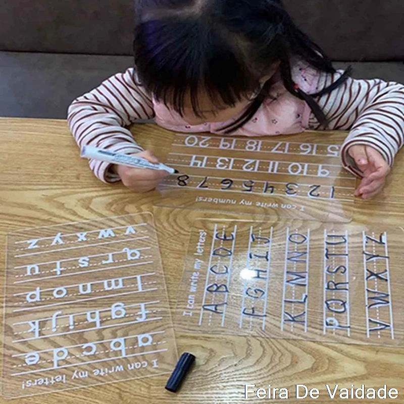 Прозрачная акриловая детская тренировочная письменная доска с 26 английскими