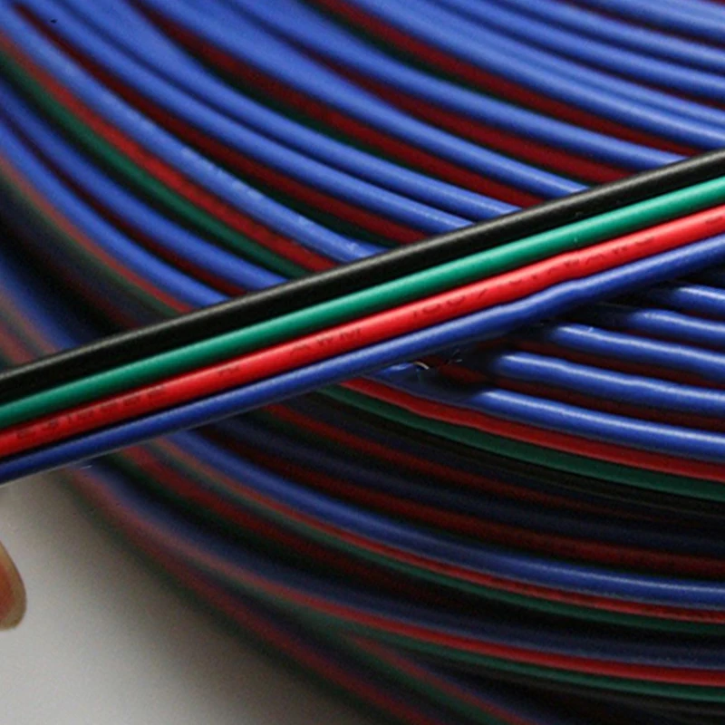 4 контактный черный/зеленый/красный/синий провод RGB кабель удлинитель шнура 22AWG DC