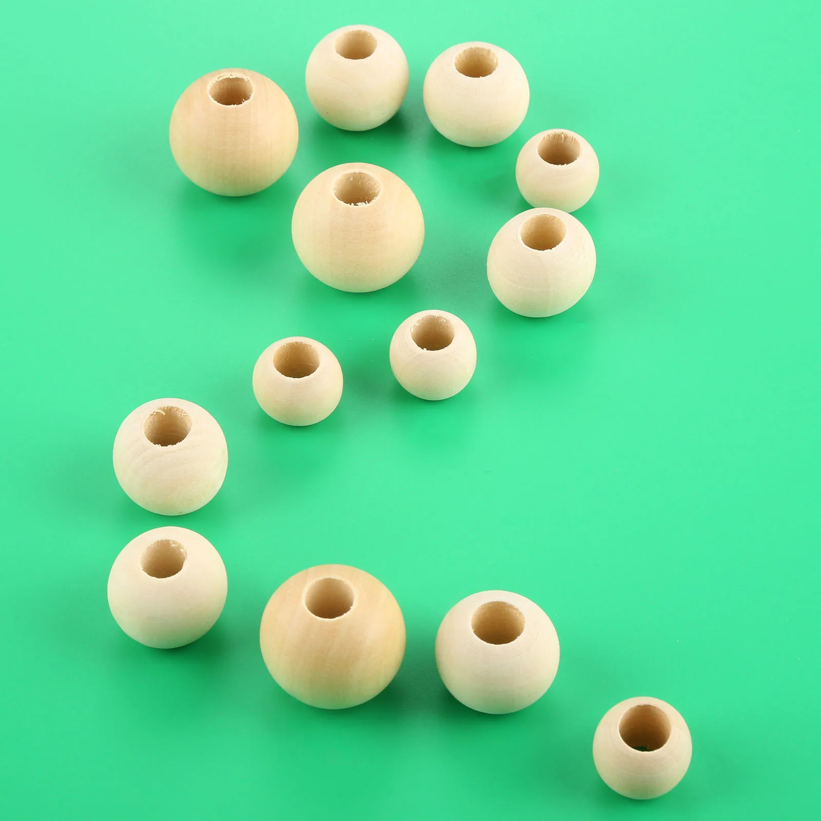 

10-50pcs 20/25/30mm Natural Wooden Beads Big Hole Jewelry Artwork Necklace Making DIY Craft Garment Decoration big middle small