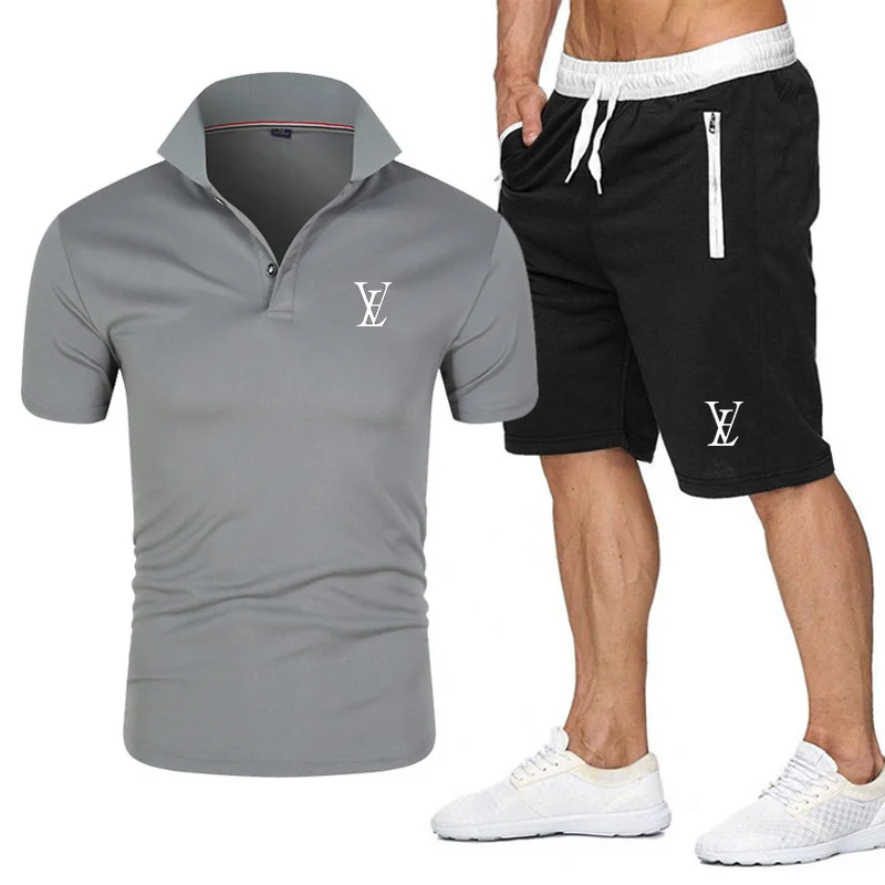 

2021 new fashion men's suit casual beach pants + polo shirt tops outdoor sports track suits men's inch shirts T-shirts