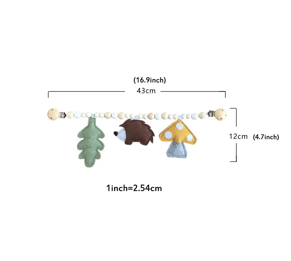 INS Nordic Wooden Baby Bracelet Pram Clip Kids Bed Hanging Rattles Toy  Pacifier Chain Nursery Baby Bedroom Decoration Gift