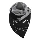 Женский бархатный двухслойный шарф с принтом кошек, Осень-зима