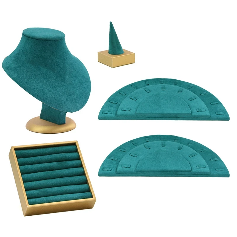 

Jewelry Holder Green Microfiber Flannel Ring Holder Necklace Holder Earring Holder Jewelry Display Props