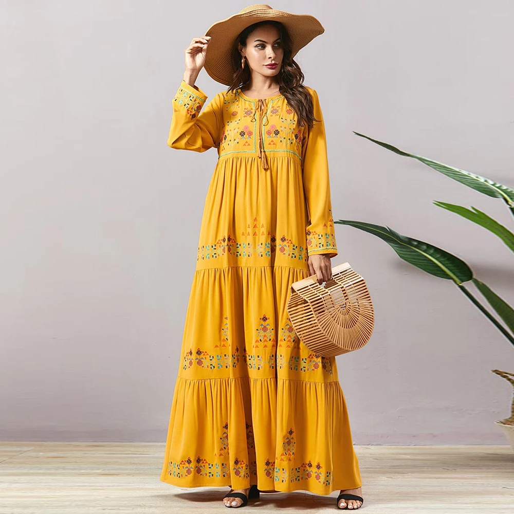 Abaya Кафтан Дубай мусульманский модный хиджаб платье Abayas макси платья для женщин