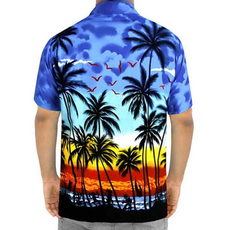 Пляжная рубашка с гавайским принтом новинка 2020 модные мужские свободные