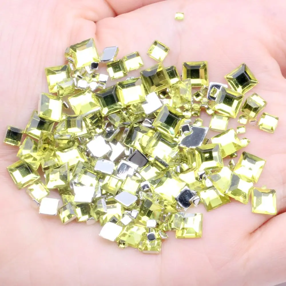 12 light yellow Стразы для ногтей с плоской задней стороной 2 мм 4 мм 6 мм смешанные размеры 4 г около 180 шт для рукоделия Скрапбукинг Сделай Сам одежда для украшения ногтей - Цвет: 12 light yellow