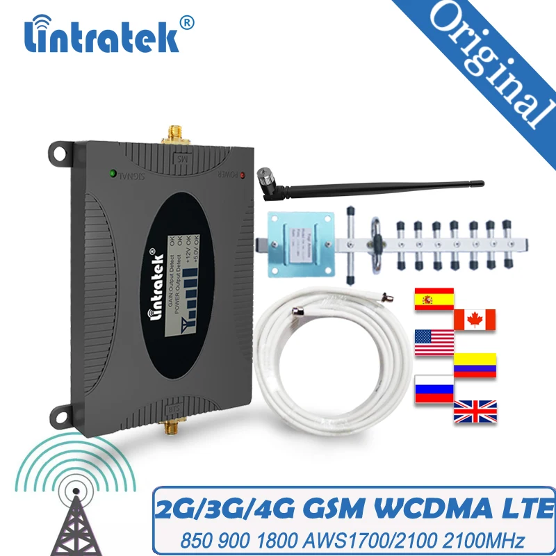 Усилитель сигнала CDMA AWS 4G 2100 GSM LTE сотовый телефон 1800 2G 3G UMTS WCDMA 850 900 1700/2100 МГц DCS