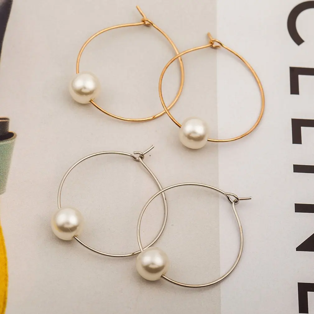 

Geometric Pearl Earrings Female Temperament Accessories Jewelry 2019