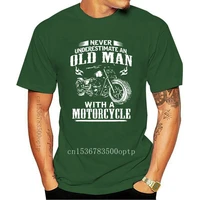 new black never underestimate an old man with a motorcycle t shirt 100 cotton brand clothing tee shirt