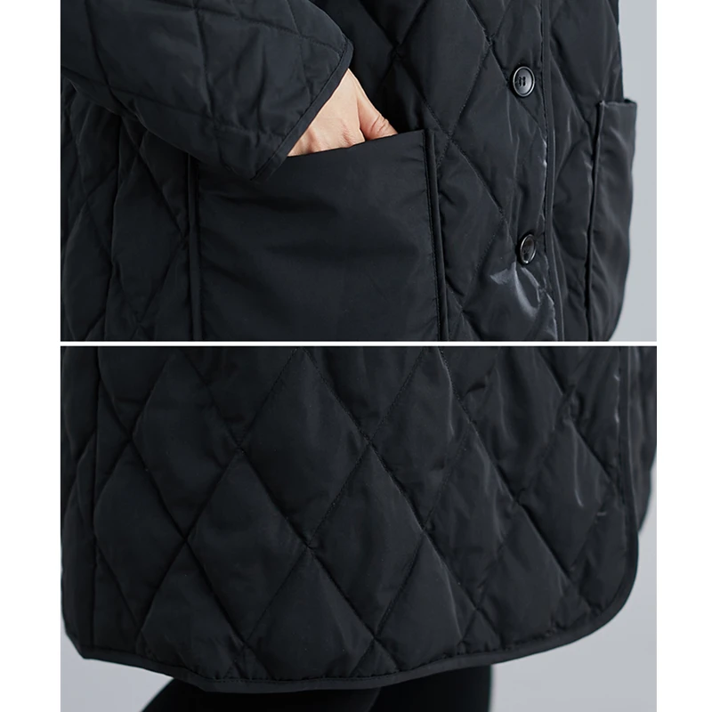 

2020 Autumn Winter New Plus Size Jacket Women Long sleeve Cotton Clothing Korean Loose Long Coats Fashion Women Overcoat H328