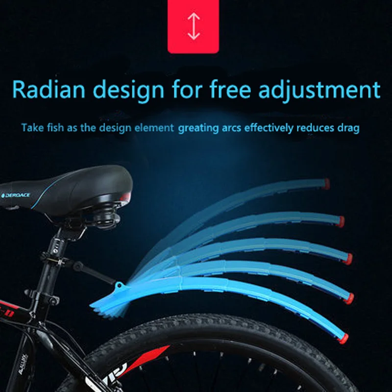 

26inch Telescopic Folding Bicycle Fender Set with Taillight MTB Bicycle Front Rear Fenders for Road Bike Mud Guard Bicycle Parts