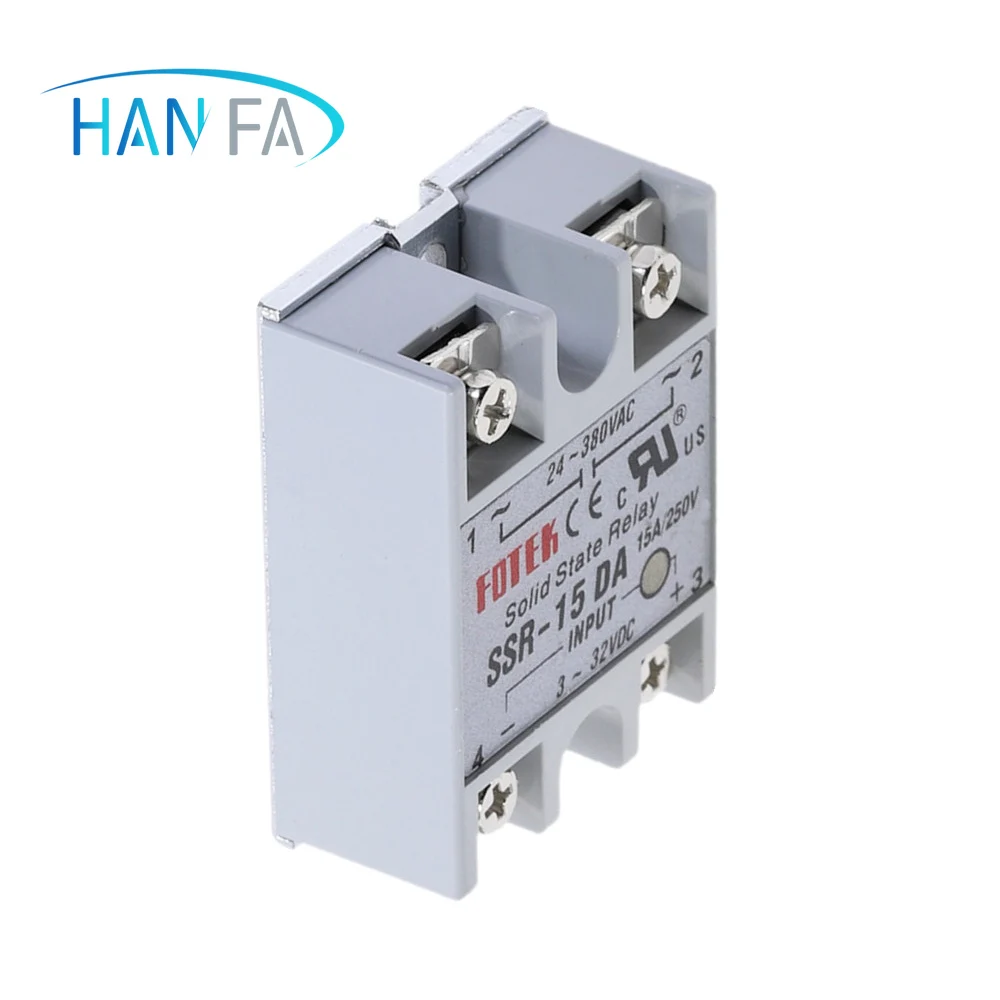Твердотельное реле SSR 15DA 15A фактически 3 32V DC TO 24 380V AC твердотельный регулятор